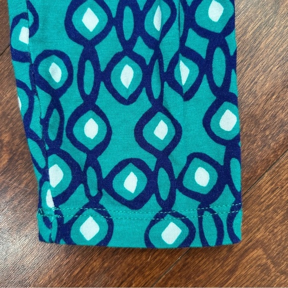 Boden Isobel Blue Geometric Tunic Dress with Grosgrain Ribbon Neckline, Size 2 - Picture 8 of 14